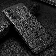 Funda Silicona Goma de Cuero Carcasa S01 para Oppo A56 5G Negro