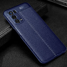 Funda Silicona Goma de Cuero Carcasa S01 para Oppo A74 5G Azul