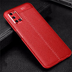 Funda Silicona Goma de Cuero Carcasa S01 para Oppo A92 Rojo