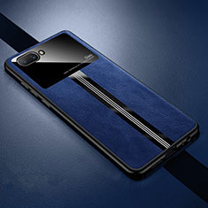 Funda Silicona Goma de Cuero Carcasa S01 para Oppo AX5 Azul