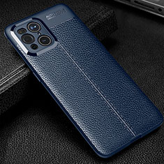 Funda Silicona Goma de Cuero Carcasa S01 para Oppo Find X3 5G Azul