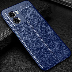 Funda Silicona Goma de Cuero Carcasa S01 para Oppo K10 5G India Azul