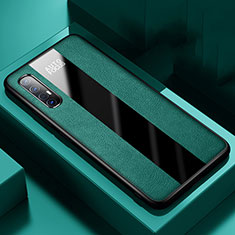 Funda Silicona Goma de Cuero Carcasa S01 para Oppo Reno3 Pro Verde