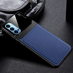 Funda Silicona Goma de Cuero Carcasa S01 para Oppo Reno4 5G Azul