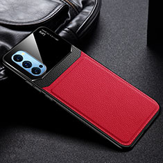 Funda Silicona Goma de Cuero Carcasa S01 para Oppo Reno4 5G Rojo