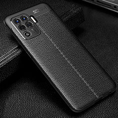 Funda Silicona Goma de Cuero Carcasa S01 para Oppo Reno5 F Negro