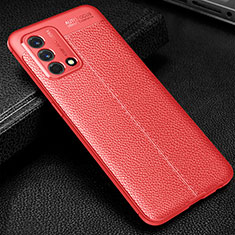 Funda Silicona Goma de Cuero Carcasa S01 para Oppo Reno6 Lite Rojo