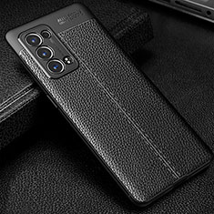 Funda Silicona Goma de Cuero Carcasa S01 para Oppo Reno6 Pro+ Plus 5G Negro