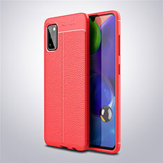 Funda Silicona Goma de Cuero Carcasa S01 para Samsung Galaxy A41 Rojo