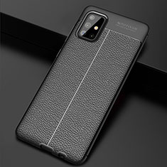 Funda Silicona Goma de Cuero Carcasa S01 para Samsung Galaxy A71 4G A715 Negro