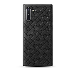 Funda Silicona Goma de Cuero Carcasa S01 para Samsung Galaxy Note 10 Negro