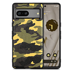 Funda Silicona Goma de Cuero Carcasa S01D para Google Pixel 7a 5G Amarillo