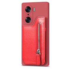 Funda Silicona Goma de Cuero Carcasa S01D para Huawei Honor 60 5G Rojo