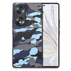 Funda Silicona Goma de Cuero Carcasa S01D para Huawei Honor 70 5G Azul