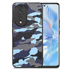 Funda Silicona Goma de Cuero Carcasa S01D para Huawei Honor 80 5G Azul