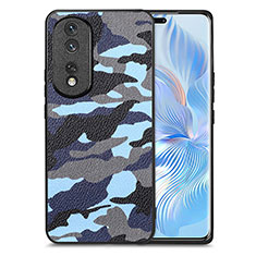 Funda Silicona Goma de Cuero Carcasa S01D para Huawei Honor 80 Pro Flat 5G Azul