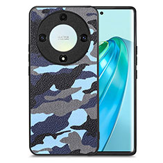 Funda Silicona Goma de Cuero Carcasa S01D para Huawei Honor Magic5 Lite 5G Azul