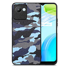 Funda Silicona Goma de Cuero Carcasa S01D para Realme C30 Azul