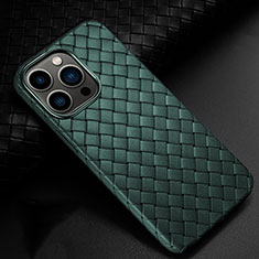 Funda Silicona Goma de Cuero Carcasa S02 para Apple iPhone 13 Pro Verde