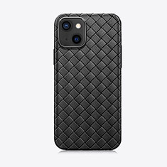 Funda Silicona Goma de Cuero Carcasa S02 para Apple iPhone 15 Negro