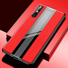 Funda Silicona Goma de Cuero Carcasa S02 para Huawei Enjoy 10e Rojo