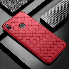 Funda Silicona Goma de Cuero Carcasa S02 para Huawei P Smart+ Plus Rojo
