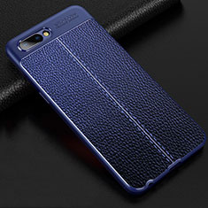 Funda Silicona Goma de Cuero Carcasa S02 para Oppo A12e Azul