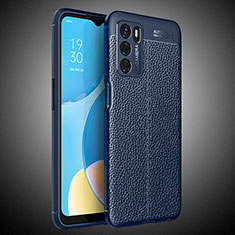 Funda Silicona Goma de Cuero Carcasa S02 para Oppo A16s Azul