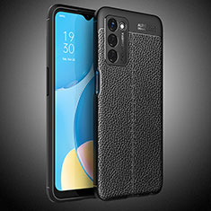 Funda Silicona Goma de Cuero Carcasa S02 para Oppo A53s 5G Negro