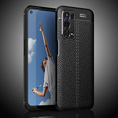 Funda Silicona Goma de Cuero Carcasa S02 para Oppo A74 5G Negro