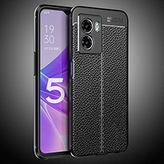 Funda Silicona Goma de Cuero Carcasa S02 para Oppo A77 5G Negro