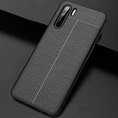 Funda Silicona Goma de Cuero Carcasa S02 para Oppo A91 Negro