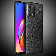 Funda Silicona Goma de Cuero Carcasa S02 para Oppo F19 Negro