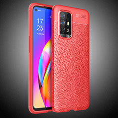 Funda Silicona Goma de Cuero Carcasa S02 para Oppo F19 Pro+ Plus 5G Rojo