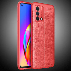 Funda Silicona Goma de Cuero Carcasa S02 para Oppo F19 Rojo