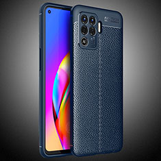 Funda Silicona Goma de Cuero Carcasa S02 para Oppo Reno5 Lite Azul