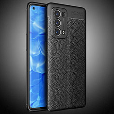 Funda Silicona Goma de Cuero Carcasa S02 para Oppo Reno6 Pro+ Plus 5G Negro