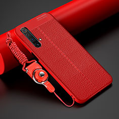 Funda Silicona Goma de Cuero Carcasa S02 para Realme X50m 5G Rojo