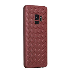 Funda Silicona Goma de Cuero Carcasa S02 para Samsung Galaxy S9 Marron