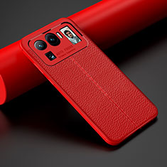 Funda Silicona Goma de Cuero Carcasa S02 para Xiaomi Mi 11 Ultra 5G Rojo