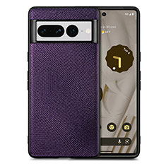 Funda Silicona Goma de Cuero Carcasa S02D para Google Pixel 7 Pro 5G Morado