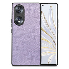 Funda Silicona Goma de Cuero Carcasa S02D para Huawei Honor 70 5G Purpura Claro