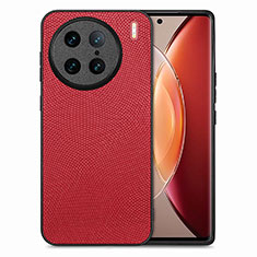 Funda Silicona Goma de Cuero Carcasa S02D para Vivo X90 Pro 5G Rojo