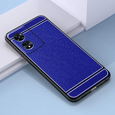 Funda Silicona Goma de Cuero Carcasa S03 para Oppo A1 5G Azul