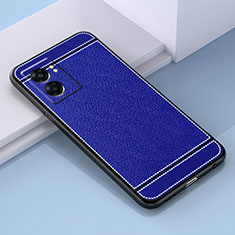 Funda Silicona Goma de Cuero Carcasa S03 para Oppo A57 5G Azul