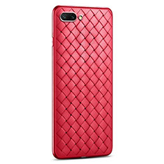 Funda Silicona Goma de Cuero Carcasa S03 para Oppo AX5 Rojo