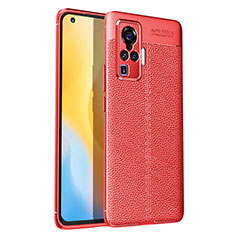 Funda Silicona Goma de Cuero Carcasa S03 para Vivo X51 5G Rojo