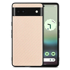 Funda Silicona Goma de Cuero Carcasa S03D para Google Pixel 6a 5G Oro