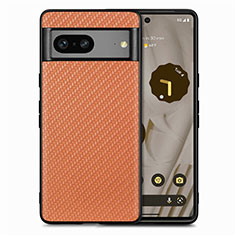 Funda Silicona Goma de Cuero Carcasa S03D para Google Pixel 7 5G Marron