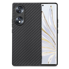 Funda Silicona Goma de Cuero Carcasa S03D para Huawei Honor 70 5G Negro